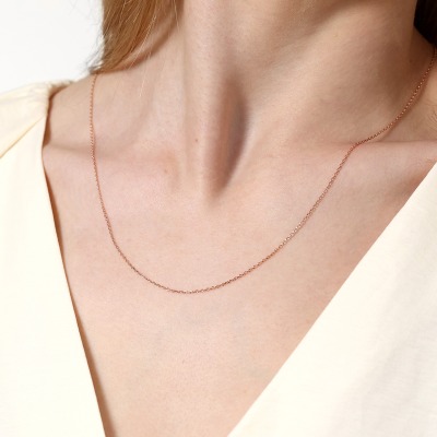 Łańcuszek z różowego złota 585 splot: ankier dł. 50 cm... 2