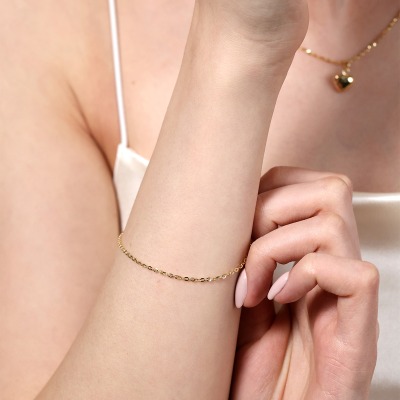 Bransoletka z żółtego złota 585 splot: ankier dł. 19 cm 2