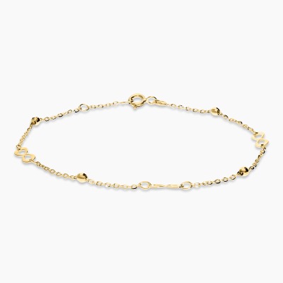 Bransoletka celebrytka żółte złoto 585 symbole...