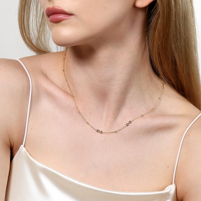 Naszyjnik celebrytka żółte złoto 585 symbole... 2