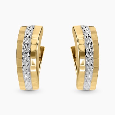 Kolczyki z żółtego i białego złota 585 diamentowane 1,68 g