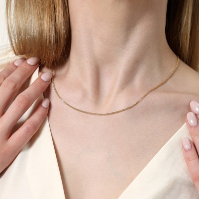 Łańcuszek dwukolorowe złoto 585 splot: lisi ogon dł. 45... 2