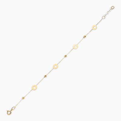 Bransoletka z żółtego złota 585 z ozdobnymi elementami 19 cm 2