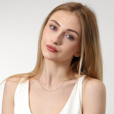 Łańcuszek z białego złota 585 splot: ankier dł. 45 cm 1,73 g 2