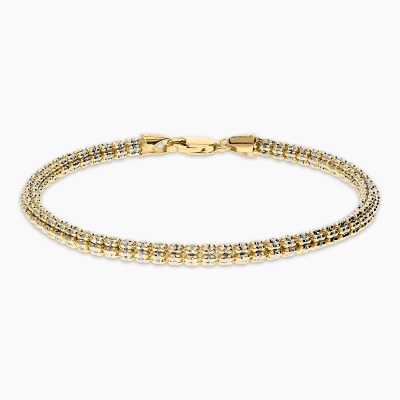 Bransoletka z żółtego i białego złota 585 ciekawy splot...