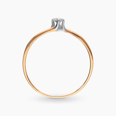 Pierścionek zaręczynowy dwukolorowe złoto 585 z brylantem... 2