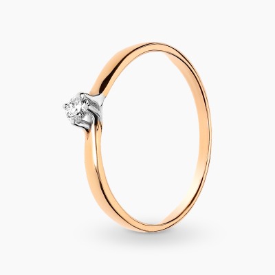 Pierścionek zaręczynowy dwukolorowe złoto 585 z brylantem...