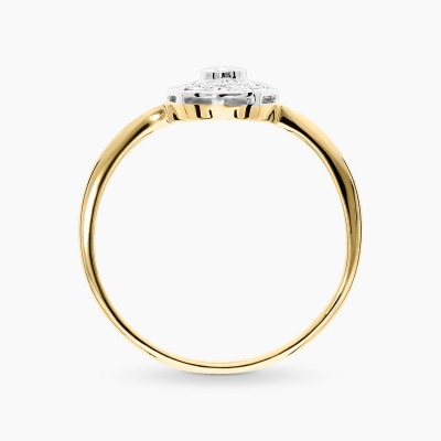 Pierścionek dwukolorowe złoto 585 z brylantami 0,14 ct 2