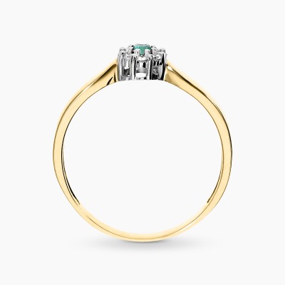 Pierścionek z żółtego i białego złota 585 kwiatek z... 2