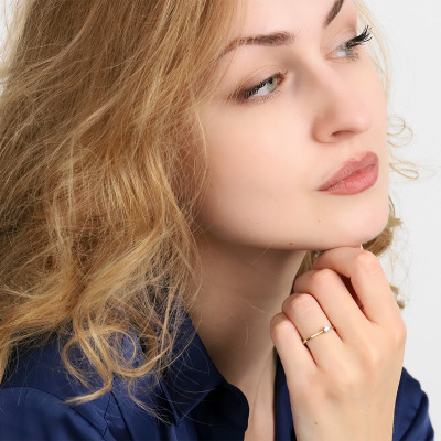 Pierścionek zaręczynowy Siena dwukolorowe złoto 585 z... 2