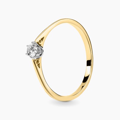 Pierścionek zaręczynowy Siena dwukolorowe złoto 585 z...