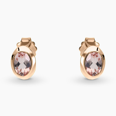 Kolczyki różowe złoto 585 Portofino z morganitami 0,76 ct