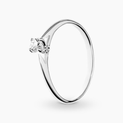 Pierścionek zaręczynowy z białego złota 585 z brylantem...