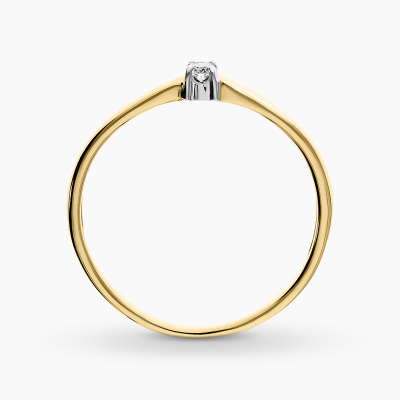 Pierścionek zaręczynowy dwukolorowe złoto 585 z brylantem... 2