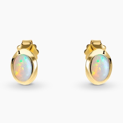 Kolczyki Portofino z żółtego złota 585 z opalami