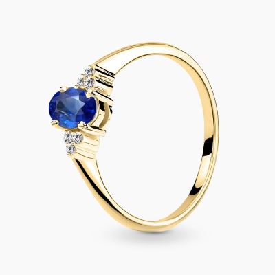 Pierścionek zaręczynowy Perugia żółte złoto 585 z...