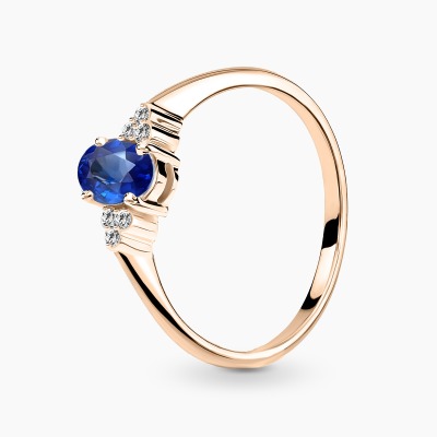 Pierścionek zaręczynowy Perugia różowe złoto 585 z...