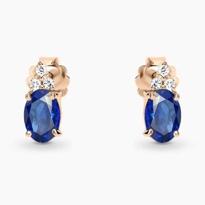 Kolczyki Perugia różowe złoto 585 z szafirami i...