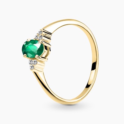 Pierścionek zaręczynowy Perugia żółte złoto 585 ze...