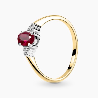 Pierścionek zaręczynowy Perugia żółte i białe złoto 585 z...