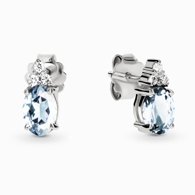 Kolczyki Perugia białe złoto 585 z akwamarynami i... 2