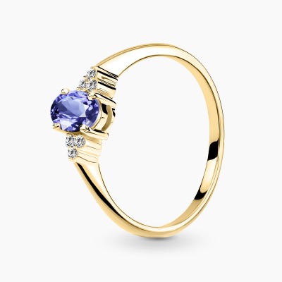 Pierścionek zaręczynowy Perugia żółte złoto 585 z...