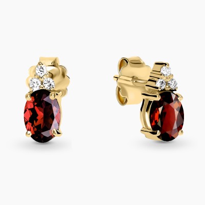 Kolczyki Perugia żółte złoto 585 z granatami i brylantami... 2