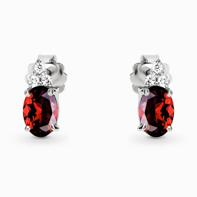 Kolczyki Perugia białe złoto 585 z granatami i brylantami...