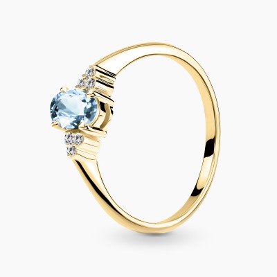 Pierścionek zaręczynowy Perugia żółte złoto 585 z topazem...