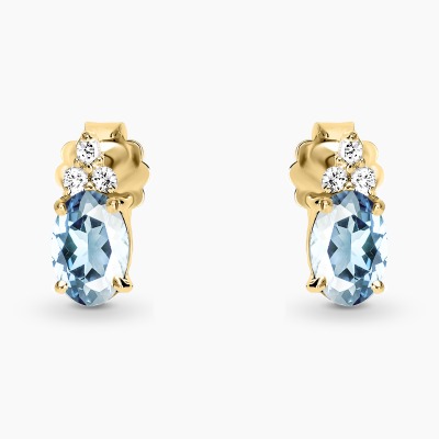 Kolczyki Perugia żółte złoto 585 z topazami sky i...