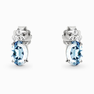 Kolczyki Perugia białe złoto 585 z topazami sky i...