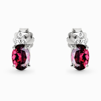 Kolczyki Perugia białe złoto 585 z rodolitami i...