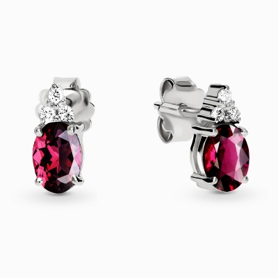 Kolczyki Perugia białe złoto 585 z rodolitami i... 2