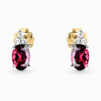 Kolczyki Perugia żółte i białe złoto 585 z rodolitami i...