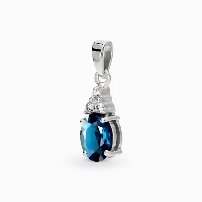 Zawieszka Perugia białe złoto 585 z topazem London blue i... 2