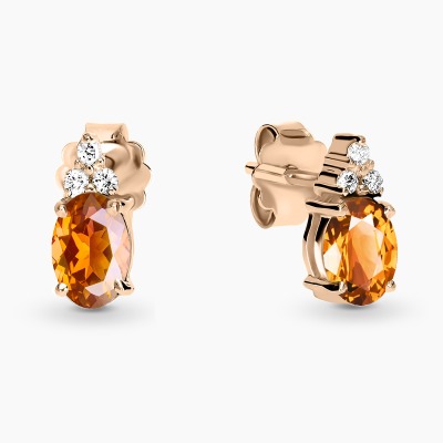 Kolczyki Perugia różowe złoto 585 z cytrynami i... 2