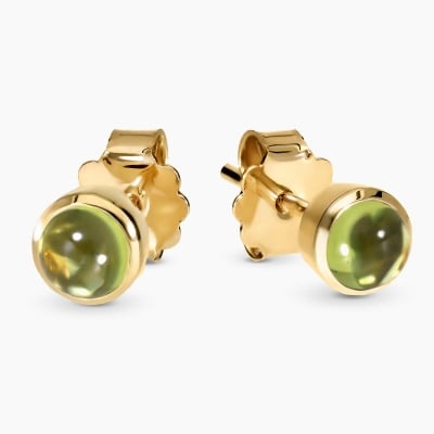 Kolczyki z żółtego złota 585 z oliwinami 0,67 ct w pełnej... 2