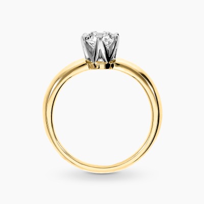 Pierścionek ręcznie wykonany z dwukolorowego złota 585 z... 2