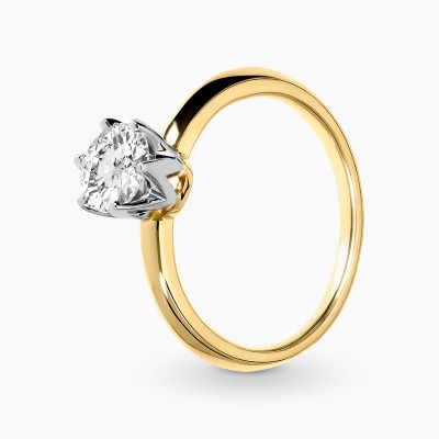 Pierścionek ręcznie wykonany z dwukolorowego złota 585 z...