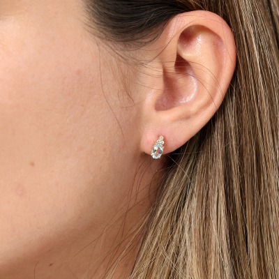 Kolczyki Perugia żółte złoto 585 z topazami sky i... 2