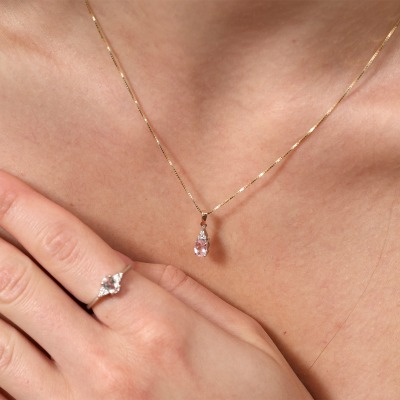 Zawieszka złoto 585 Perugia z morganitami i 0,47 ct i... 2