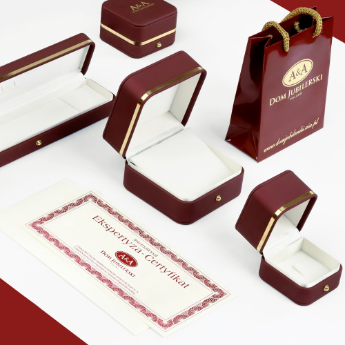 Pierścionek zaręczynowy Portofino z białego złota 585 z rubinem 0,59 ct