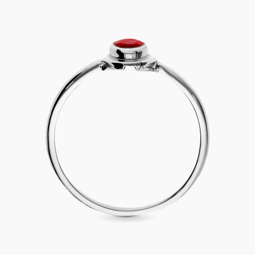 Pierścionek zaręczynowy Portofino z białego złota 585 z rubinem 0,59 ct