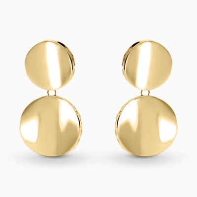 Kolczyki wiszące geometryczne żółte złoto 585