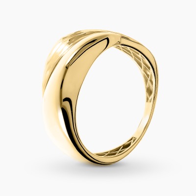 Pierścionek z żółtego złota 585 szeroki 3,76 g