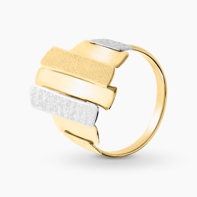 Pierścionek z żółtego i białego złota 585  3,85 g