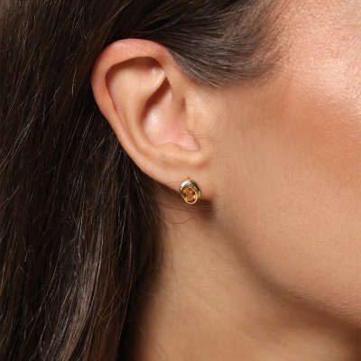 Kolczyki żółte złoto 585 Portofino z cytrynem 0,87 ct 2