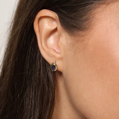 Kolczyki żółte złoto 585 Portofino z szafirami 1,16 ct 2