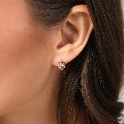 Kolczyki różowe złoto 585 Portofino z morganitami 0,80 ct 2