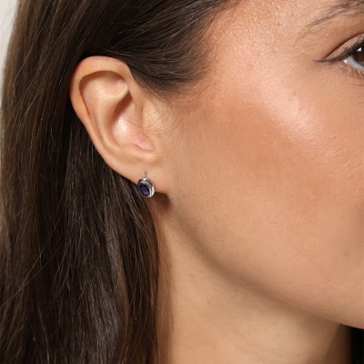 Kolczyki białe złoto 585 Portofino z szafirem 0,98 ct 2